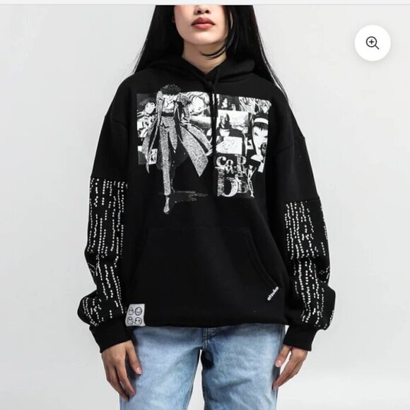 Atsuko Unisex Women's Size XS Cowboy Bebop 90's Anime Black White Hooded Sweater - Picture 2 of 13